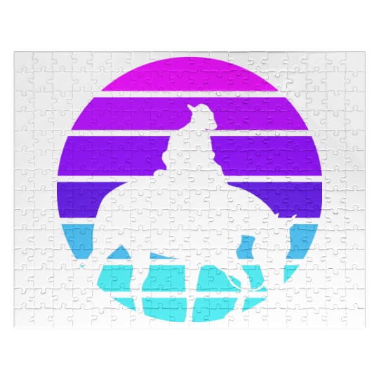 Synthwave Cowboy Horse Wrangler Gift Jigsaw Puzzles