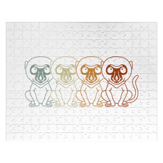 Retro Proboscis Monkey Ape Wildlife Zookeeper Jigsaw Puzzles