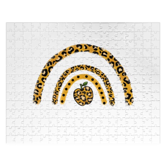 4th Grade Teacher Leopard Rainbow Back To School Jigsaw Puzzles