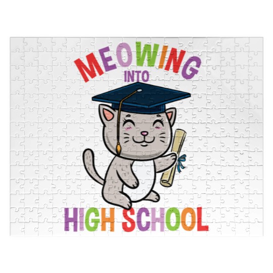 Moewing Into High School Cat Back To School Jigsaw Puzzles