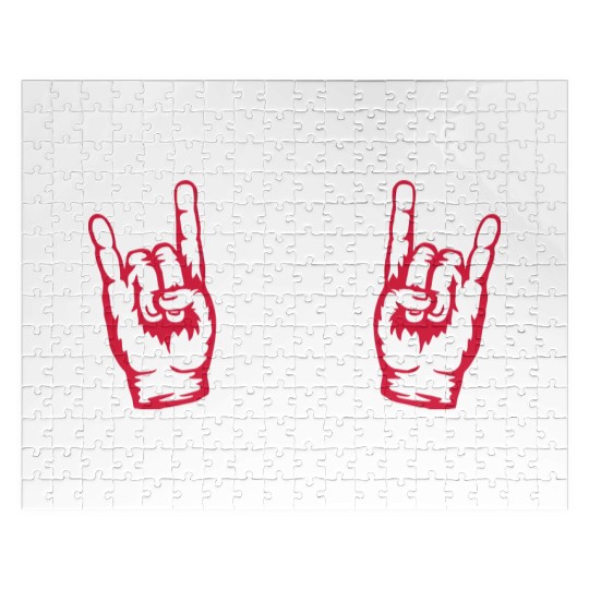 Heavy metal logo hand Jigsaw Puzzles