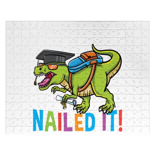 Middle School Nailed It Dinosaur Graduation Jigsaw Puzzles