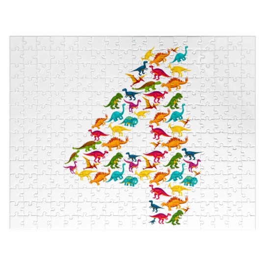 T Rex Dinosaur Four Year Old 4th Birthday Boy Gift Jigsaw Puzzles