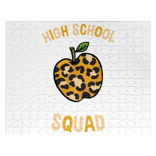 High School Back To School Squad Leopard Print Jigsaw Puzzles