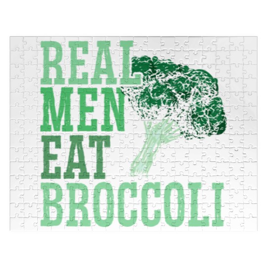Real Men Eat Broccoli Broccoholic Vegetable Vegan Jigsaw Puzzles