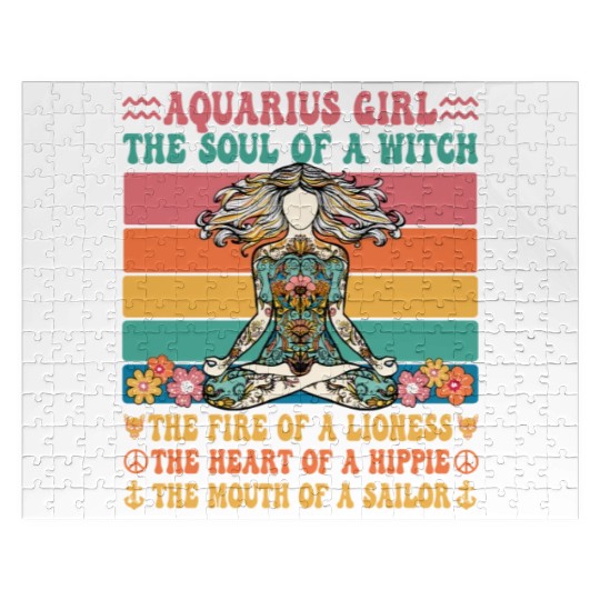 Aquarius Girl Astrology Sign Jigsaw Puzzles
