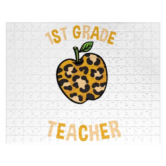 1st Grade Back To School Teacher Leopard Print Jigsaw Puzzles