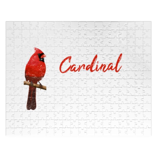 Cardinal Whisperer Northern Cardinal Bird Red Card Jigsaw Puzzles