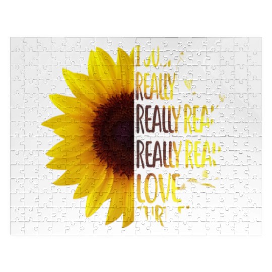 I Just Really Really Love Turtles Funny Sunflower Jigsaw Puzzles