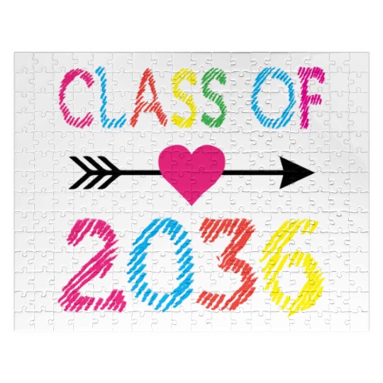 Class Of 2036 Pre-K Student Graduate Kids Teacher Jigsaw Puzzles