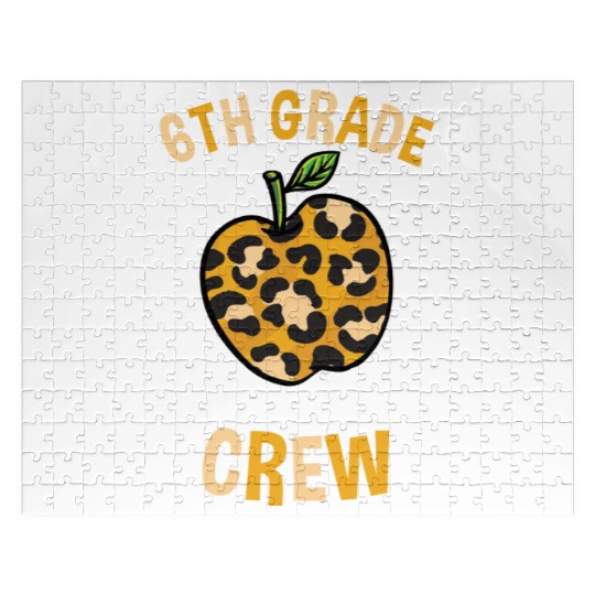 6th Grade Back To School Crew Leopard Print Jigsaw Puzzles