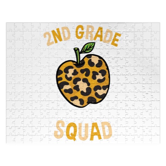 2nd Grade Back To School Squad Leopard Print Jigsaw Puzzles