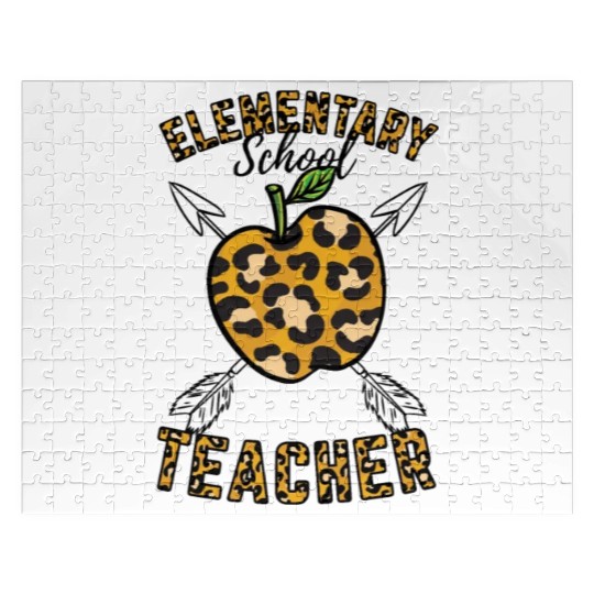 Elementary School Teacher Leopard Print Jigsaw Puzzles