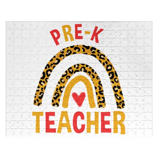 Back To School Leopard Pre-K Teacher Rainbow Jigsaw Puzzles