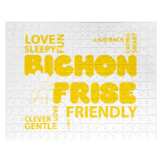 I Love Bichon Frise Dog Lover Puppy Paw Love Jigsaw Puzzles