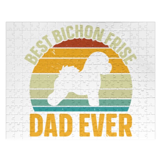 Best Bichon Frise Dad Ever Dog Lover Puppy Paw Jigsaw Puzzles