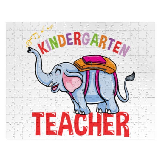 Back To School Elephant Kindergarten Teacher Jigsaw Puzzles