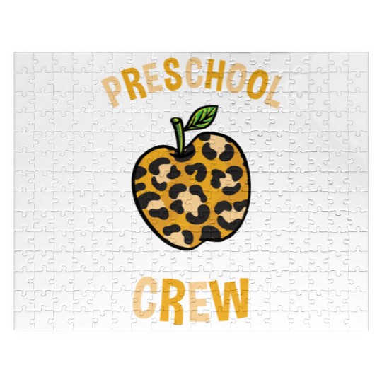Preschool Back To School Crew Leopard Print Jigsaw Puzzles