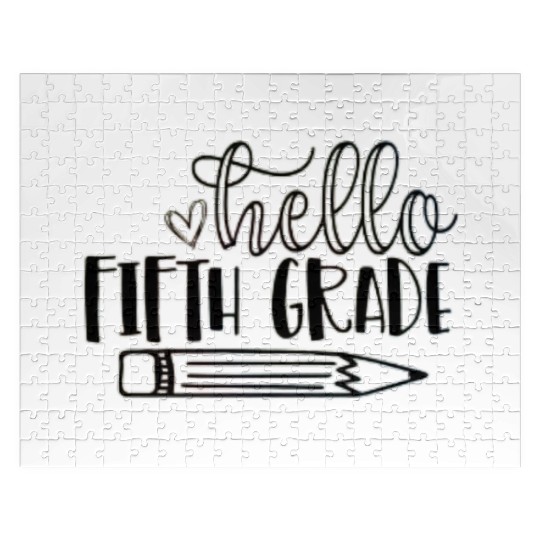 Hello Fifth Grade Student Teacher Back to School Jigsaw Puzzles