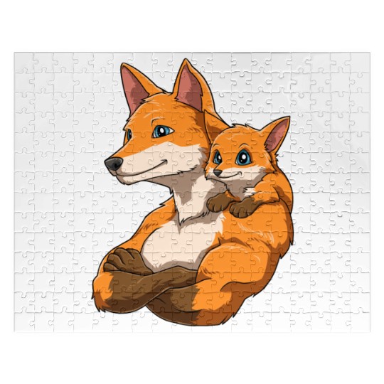 Strong Fox with Fox Child for a Fox lovers Jigsaw Puzzles