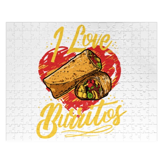 I Love Burritos Mexican Food Tex Mex Jigsaw Puzzles