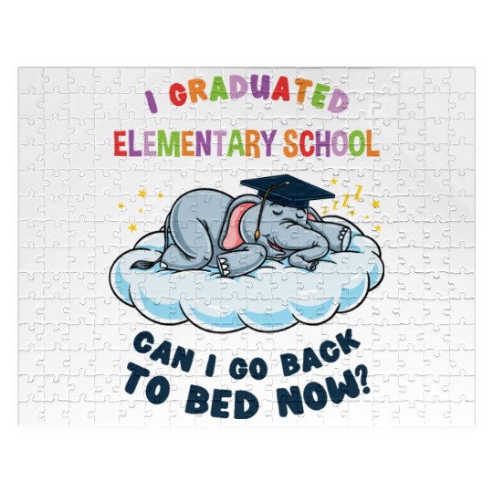 I Graduated Elementary School Elephant Graduation Jigsaw Puzzles