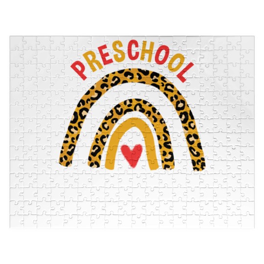 Rainbow First Day Of School Preschool Teacher Jigsaw Puzzles