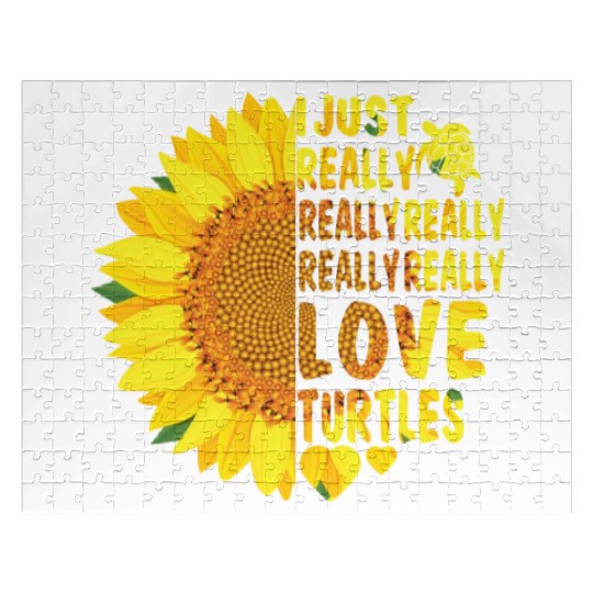 I Just Really Really Love Turtles Sunflower Women Jigsaw Puzzles