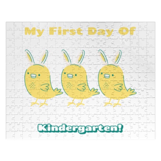 My First Day Of Kindergarten Teacher Student cute Jigsaw Puzzles