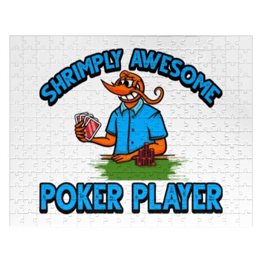 Funny Shrimp/Prawn Pun. Shrimply Awesome Poker Jigsaw Puzzles