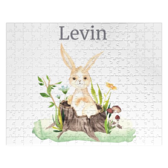 Forest Animal Deer Rabbit Hedgehog Flowers Name Jigsaw Puzzles