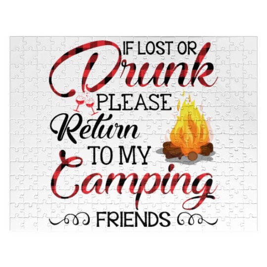If Lost Or Drunk Return To My Camping Friends Jigsaw Puzzles