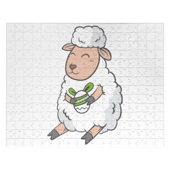 Cute Easter Egg Happy Animal Sheep Gift Jigsaw Puzzles