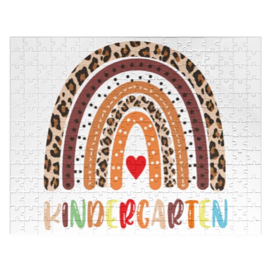 Kindergarten Teacher Leopard Rainbow Jigsaw Puzzles