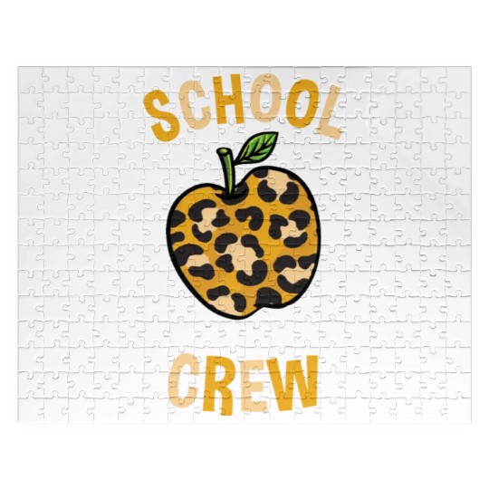 School Back To School Crew Leopard Print Jigsaw Puzzles