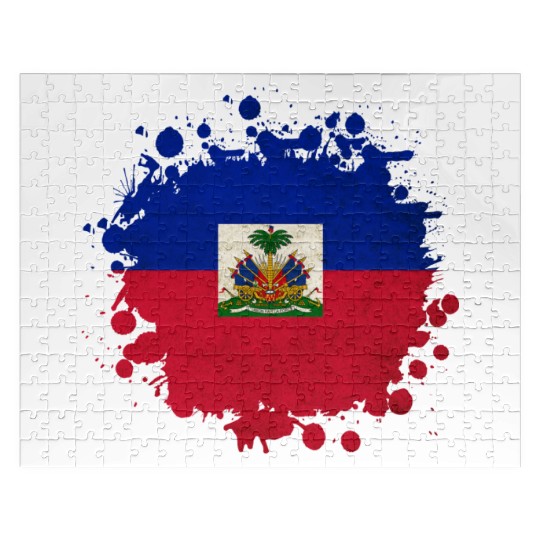 Haiti flags blob Jigsaw Puzzles