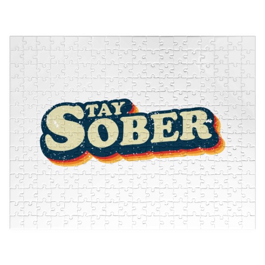 Stay Sober Retro Vintage | Sobriety Jigsaw Puzzles