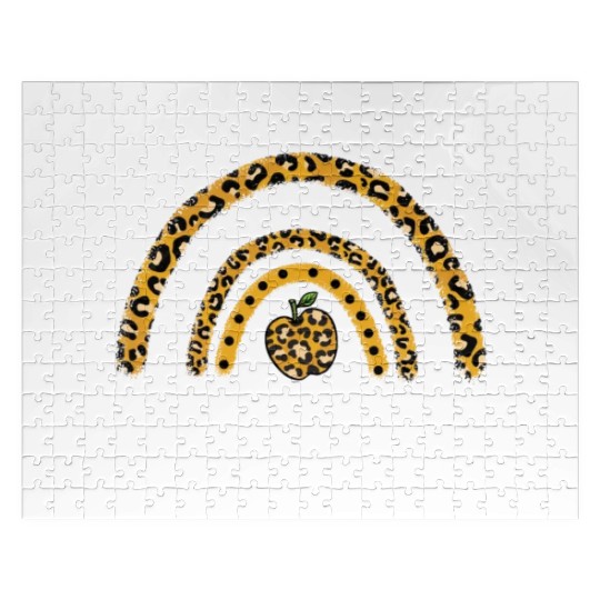 High School Teacher Leopard Rainbow Back To School Jigsaw Puzzles