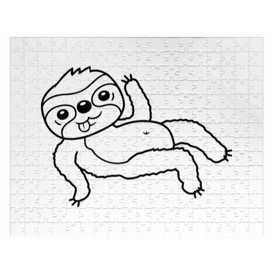 sloth chill lying waving Jigsaw Puzzles