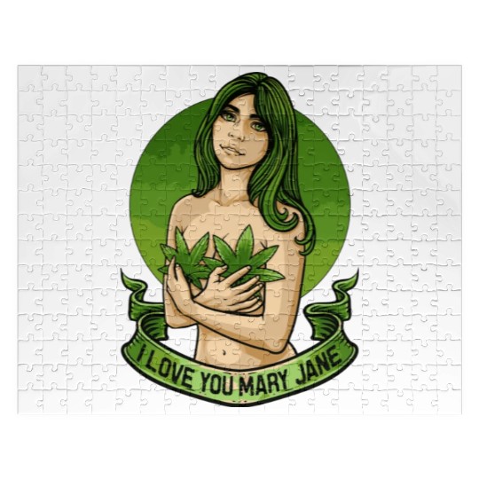 I Love You Mary Jane Funny Cannabis Weed Thc Cbd Jigsaw Puzzles