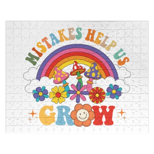 Mistakes Help Us Grow Groovy Growth Mind Rainbow Jigsaw Puzzles
