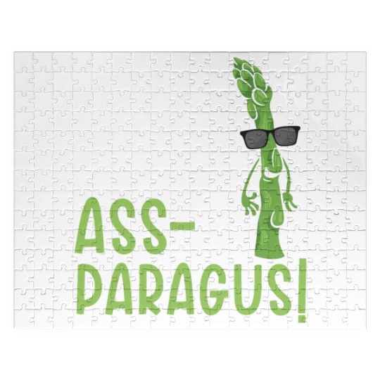 Kick Some Ass-paragus Asparagus Vegetable Vegan Jigsaw Puzzles