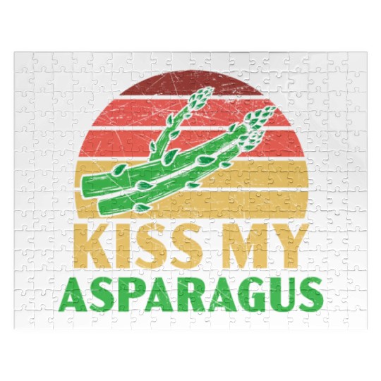 Kiss My Asparagus Lover Vegan Vegetable Vegetarian Jigsaw Puzzles