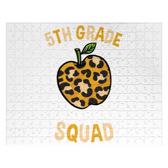 5th Grade Back To School Squad Leopard Print Jigsaw Puzzles