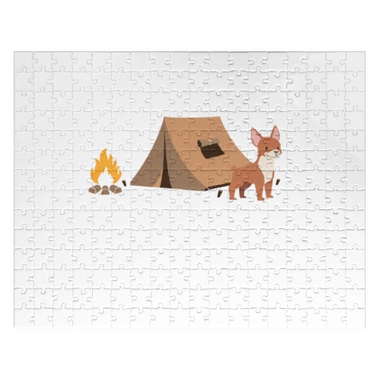 Camping Camper Never Camp Alone Dog Lover Gift Jigsaw Puzzles