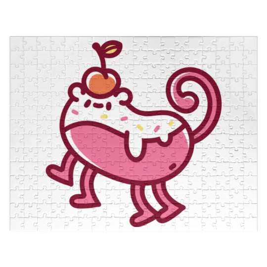 Pink Monster Monkey Party Jigsaw Puzzles