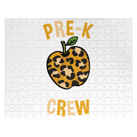 Pre-K Back To School Crew Leopard Print Jigsaw Puzzles
