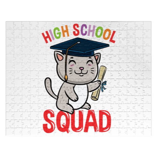 High School Squad Cat Back To School Jigsaw Puzzles