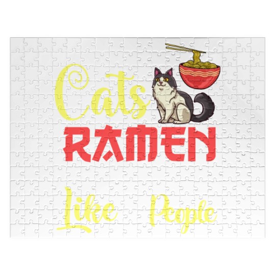 Ramen Cat Bowl Chicken Noodle Soup Japanese Jigsaw Puzzles
