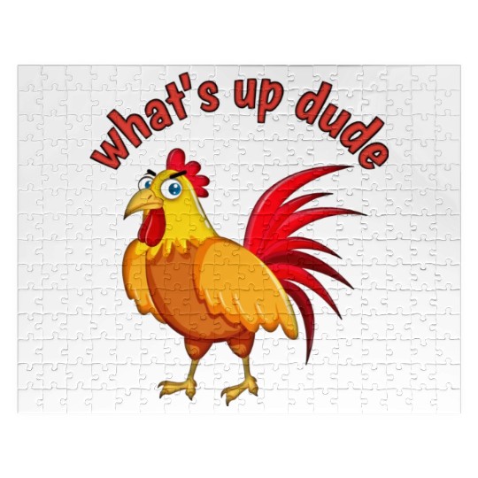 Angry Cartoon Cock Bird Jigsaw Puzzles
